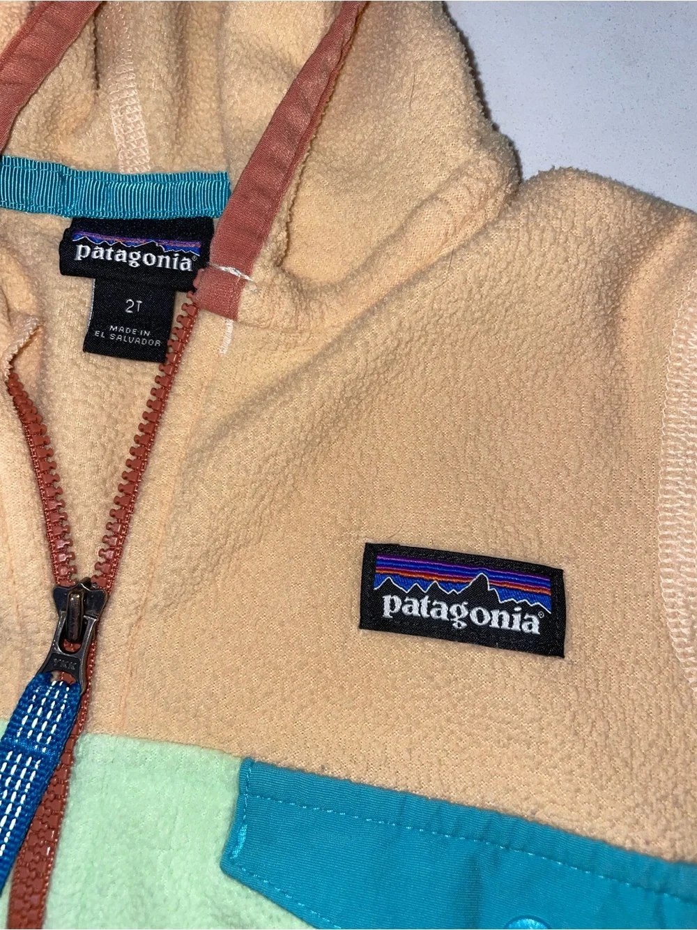 Patagonia Baby Micro D® Snap-T® Fleece Jacket | 2T | Orange and Green